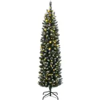vidaXL Sapin de Noël artificiel mince 150 LED 120 cm