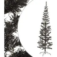 vidaXL Sapin de Noël étroit Noir 210 cm