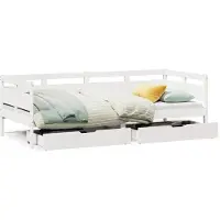 vidaXL Lit de jour avec tiroirs blanc 90x190 cm pin