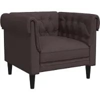 vidaXL Fauteuil Chesterfield Marron foncé Tissu