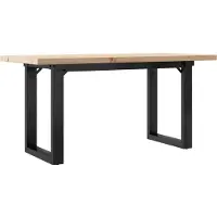 vidaXL Table basse piètement en O 90x40x45,5cm pin massif & acier