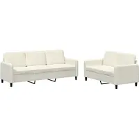 vidaXL 2-pc. Ensemble canapé velours crème