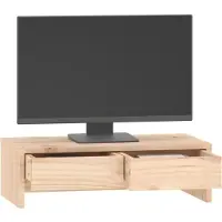 vidaXL Support d'écran 50x27x15 cm pin massif