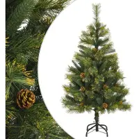 vidaXL Sapin de Noël artificiel articulé avec pommes de pin 150 cm