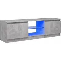 vidaXL Armoire TV avec lampes LED gris béton 120x30x36 cm