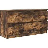 vidaXL Armoire TV chêne fumé 100x35x54 cm Bois composite