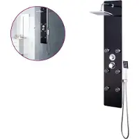vidaXL Panneau de douche Verre 25 x 44,6 x 130 cm Noir