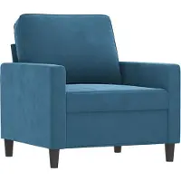 vidaXL Fauteuil bleu 60 cm velours