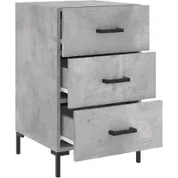 vidaXL Table de chevet gris béton 40x40x66 cm bois d'ingénierie