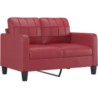 vidaXL Ensemble de canapés 3 pièces avec coussins vin rouge similicuir