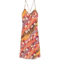 Superdry Femme Robe Caraco Mi-longue Imprimée à Enfiler Rouge Taille: 36