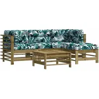 vidaXL Ensemble salon de jardin 5 pièces avec coussins Bois de pin imprégné