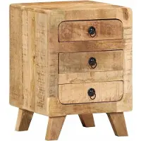 vidaXL Table de chevet 37x32x50 cm bois de manguier massif brut