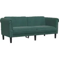 vidaXL Ensemble de canapés 2 pièces vert foncé velours