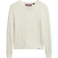 Superdry Femme Pull Torsadé Slim Essentials Crème Taille: 38