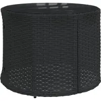 vidaXL Canapé de jardin avec table et coussins semi-circulaire noir Poly-Rattan