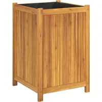 vidaXL Jardinière avec doublure 50x50x75 cm bois massif d'acacia