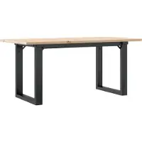 vidaXL Table basse piètement en O 90x40x45cm pin massif et acier
