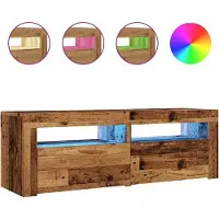 vidaXL Armoire TV avec LED imitation vieux bois 120x35x40 cm Bois composite