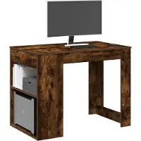 vidaXL Bureau avec tiroirs tablette chêne fumé 102x62x77,5 cm