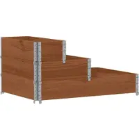 vidaXL Lit surélevé à 3 niveaux marron 120x80 cm bois pin massif