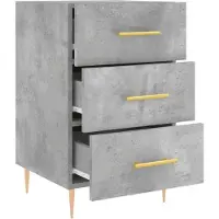 vidaXL Table de chevet gris béton 40x40x66 cm bois d'ingénierie