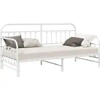 vidaXL Cadre de lit de jour Blanc 100 x 190 cm Acier revêtu par poudre