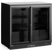 Hendi Réfrigérateur à montage arrière avec double porte coulissante, Arctic, 158 L, Noir, 220-240 V/160 W, 900 x 520 x (H) 870 mm