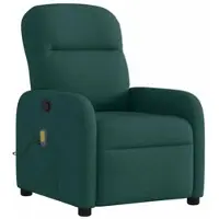 vidaXL Fauteuil de massage vert foncé Tissu