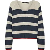 Vero Moda Fabulous V Neck Sweater Blanc,Bleu S Femme