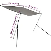 vidaXL Rallonge d'ombrage T-Top Anthracite 170x170x(115-183) cm