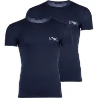Emporio Armani pour homme. EM001849_AF14131 Lot de 2 t-shirts slim fit Homie marine (S), Homewear, Coton, Manche courte