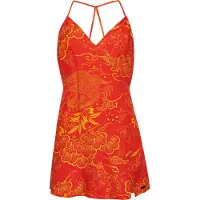 Superdry Vintage Mini Slip Halter Sleeveless Dress Rouge S Femme