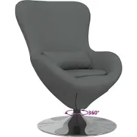 vidaXL Fauteuil œuf Gris foncé 63 x 73 x 90 cm tissu