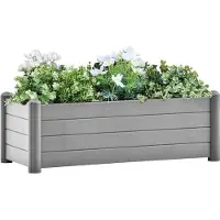 vidaXL Plateau de jardin PP gris pierre 100x43x35 cm