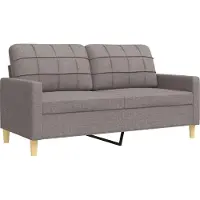 vidaXL Ensemble de canapés 3 pièces avec pouf Taupe Tissu