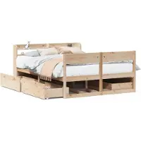 vidaXL Lit en bois massif sans matelas 160x200 cm pin