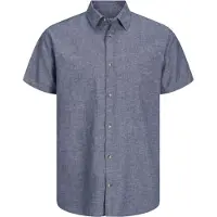 Jack & Jones Summer Linen Short Sleeve Shirt Gris XS Homme
