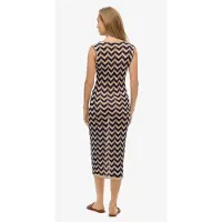 Superdry Femme Robe Mi-longue en Maille Zigzag Navy Taille: 36