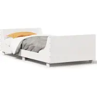 vidaXL Lit en pin massif sans matelas blanc 75x190 cm