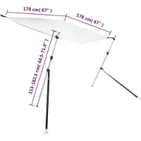 vidaXL Rallonge d'ombrage T-Top blanc 170x170x(115-183) cm