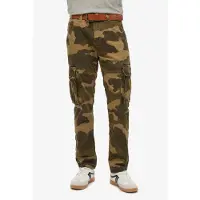 Superdry pour homme. M7011132A Pantalon Cargo Core marron (32/32), Casuel, Camouflage, Coton