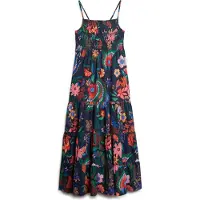 Superdry Smocked Cami Sleeveless Long Dress Multicolore M Femme
