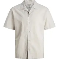 Jack & Jones Summer Resort Linen Short Sleeve Shirt Beige XS Homme
