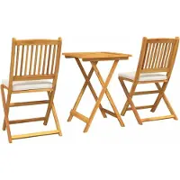 vidaXL Ensemble bistrot de jardin 3 pièces Marron Bois massif d'acacia