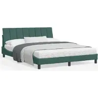 vidaXL Cadre de lit sans matelas Hanko vert foncé 160x200 cm velours