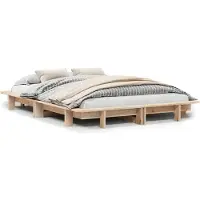 vidaXL Lit en bois massif sans matelas 120x190 cm pin