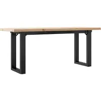 vidaXL Table basse piètement en O 110x40x45,5 cm pin massif acier