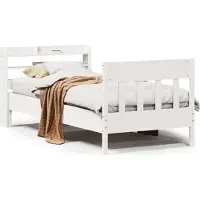vidaXL Lit en pin massif sans matelas blanc 90x200 cm
