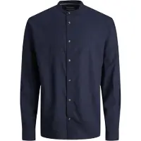 Jack & Jones Summer Band Linen Long Sleeve Shirt Bleu XS Homme